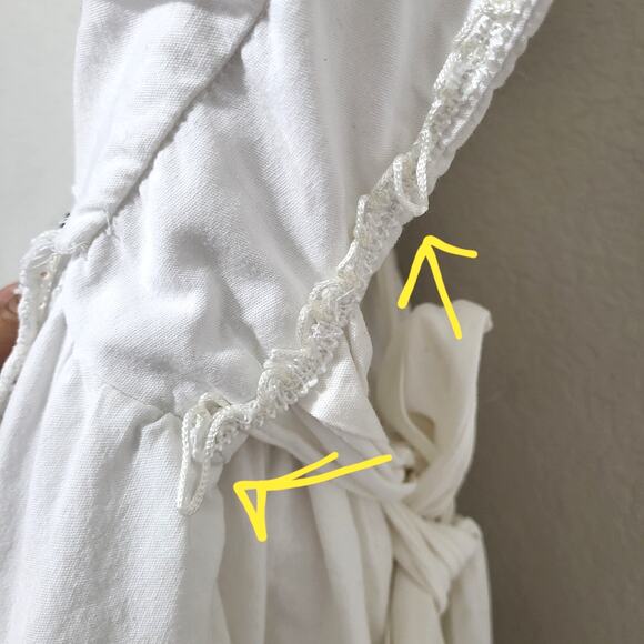 Paulina Dress Womens Size 8 / 10 White FLAWS READ Cottage, Shoujo Prairie - Picture 6 of 16